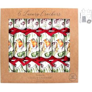 Set of 6 Luxury Robin Christmas Crackers