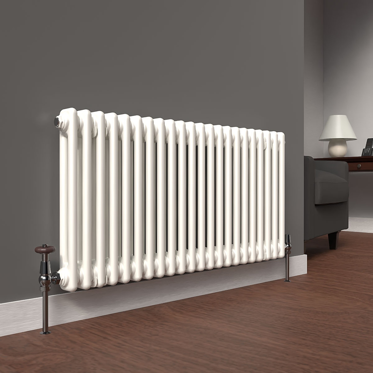 Lux Heat Horizontal 2-Column Radiator - White - 500 Mm X 1010 Mm - White - Image 2