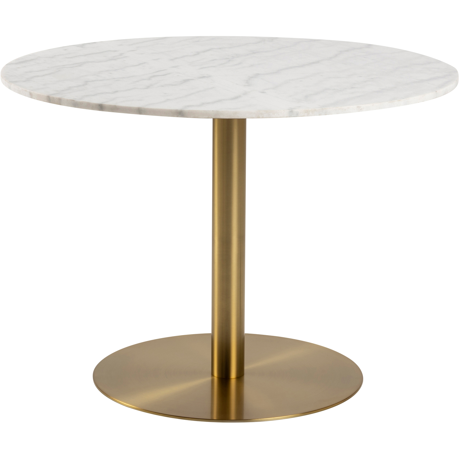 Furniture To Go White/Gold Corby Round Dining Table With Polished Marble Top & Base - No - Image 4