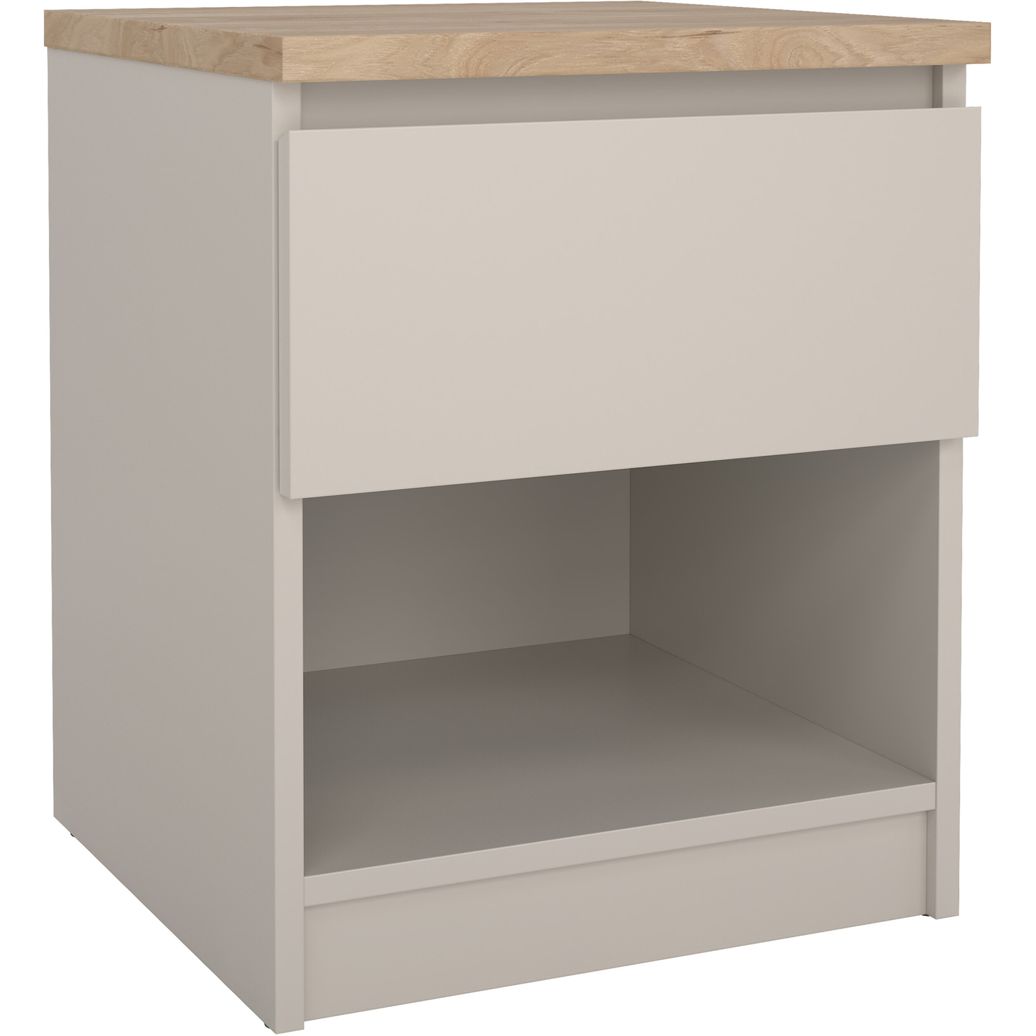 Rackhams Beige Naia Bedside 1 Drawer 1 Shelf In Cashmere Jackson Hickory - Manufactured Wood - 1 - Image 4