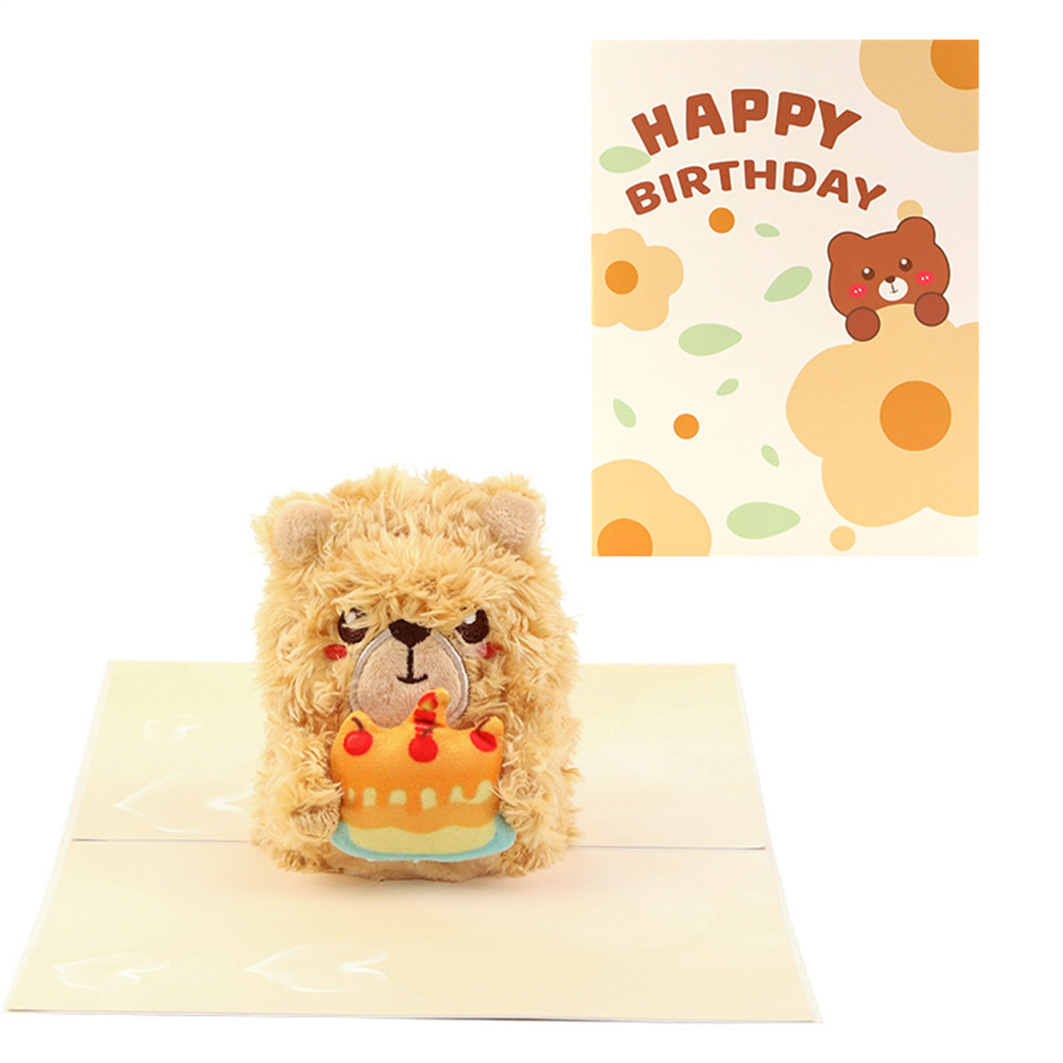 Brightfeel Joyful Bear 3D Pop Up Birthday Card - White