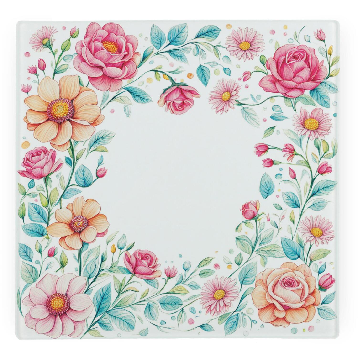 Image of Flower Border Large Square Worktop Protector&hellip;
