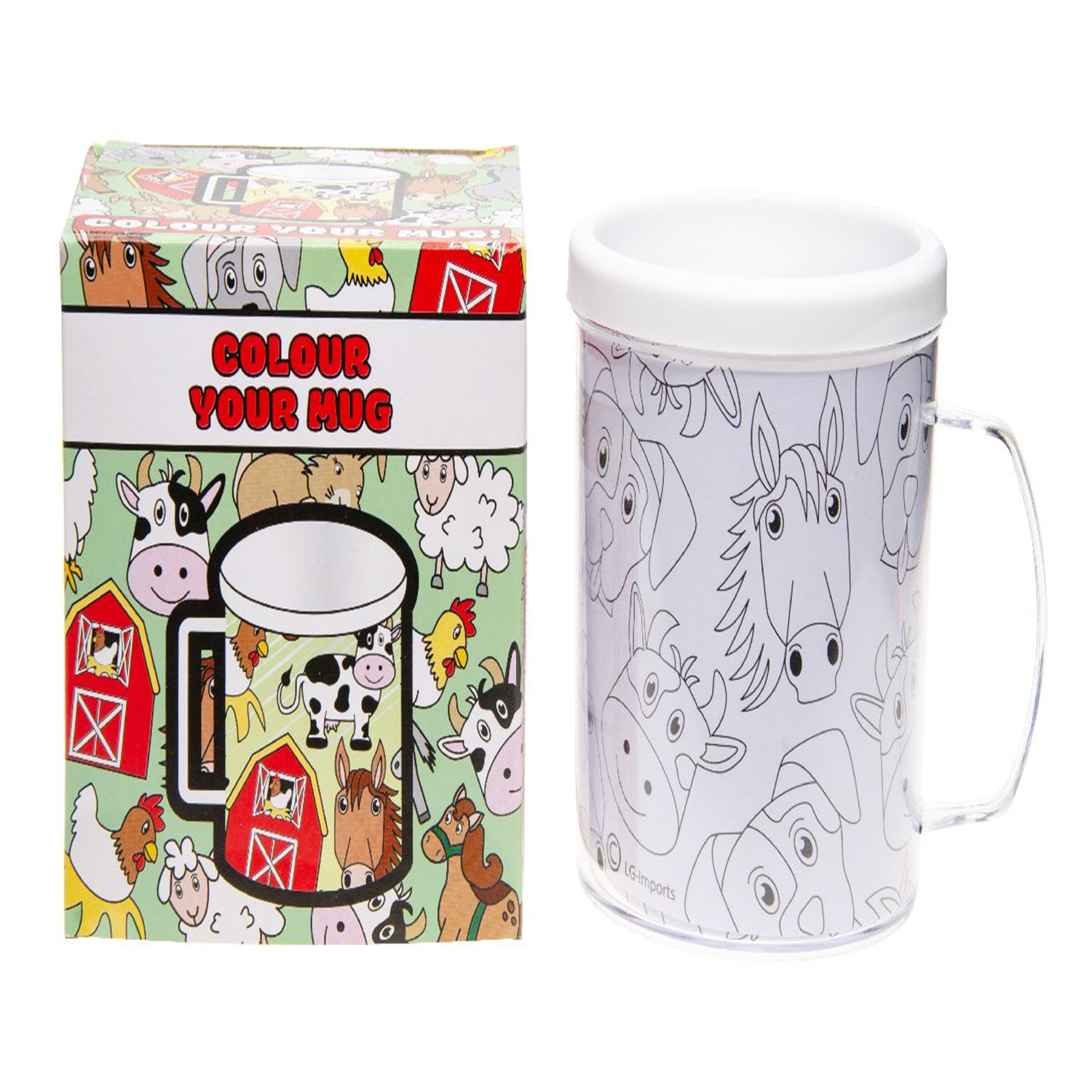 Farm Animals Theme Color Your Own Mug - Toy Loot Party Bag Fillers Kids - Image 2