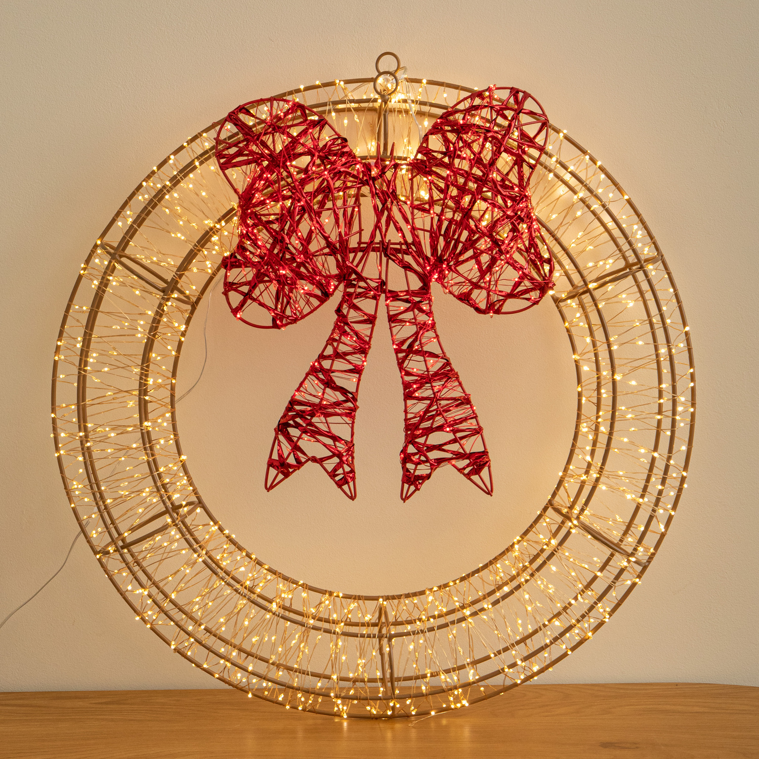 Samuel Alexander 50Cm Galaxy Christmas Light Up Wreath, 1440 Warm White Leds - Gold