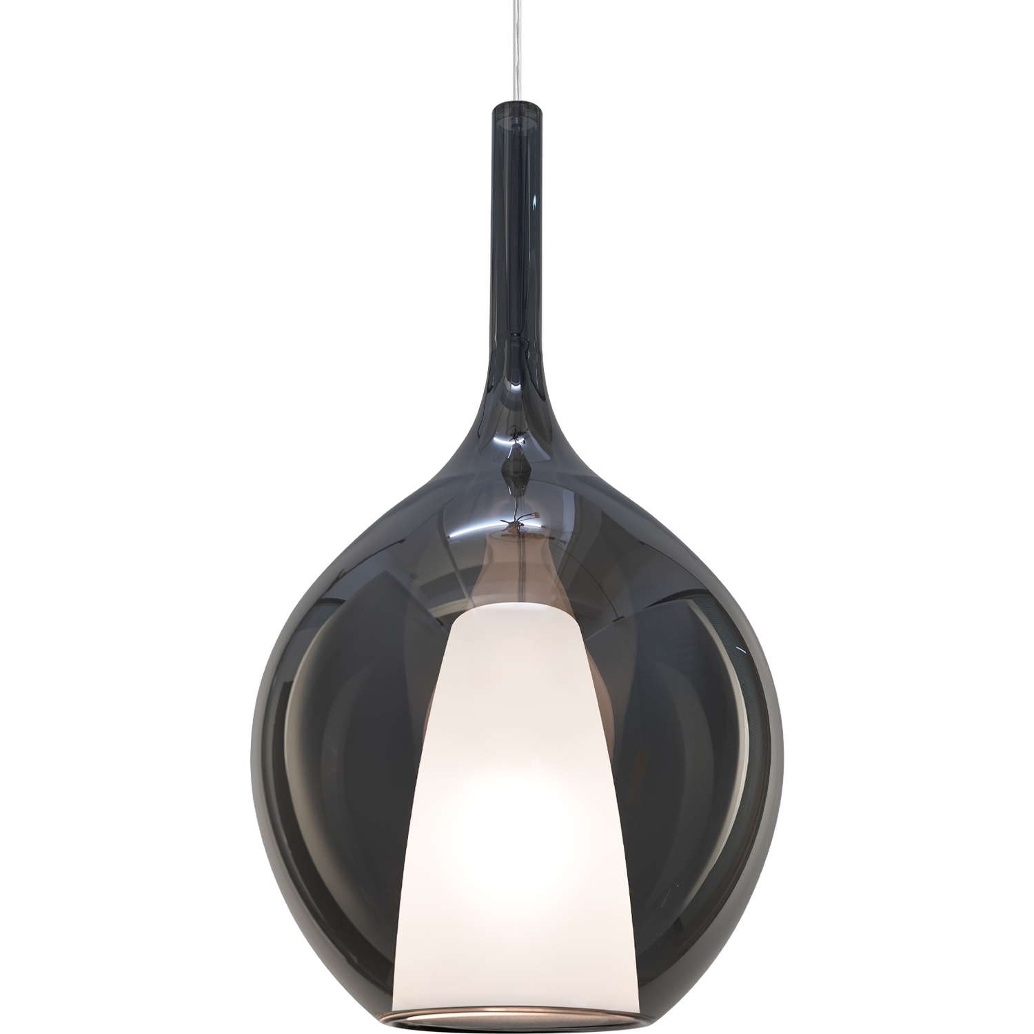 Kalique Il 28cm Globe Dome Pendant Ceiling Light Smoke 1x E27 - Image 3