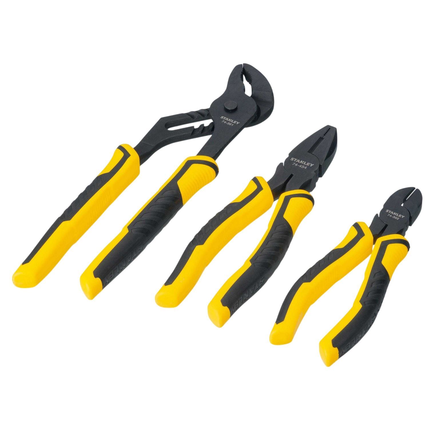 Stanley Dynagrip Pliers Set (Pack Of 3) - Yellow/Black