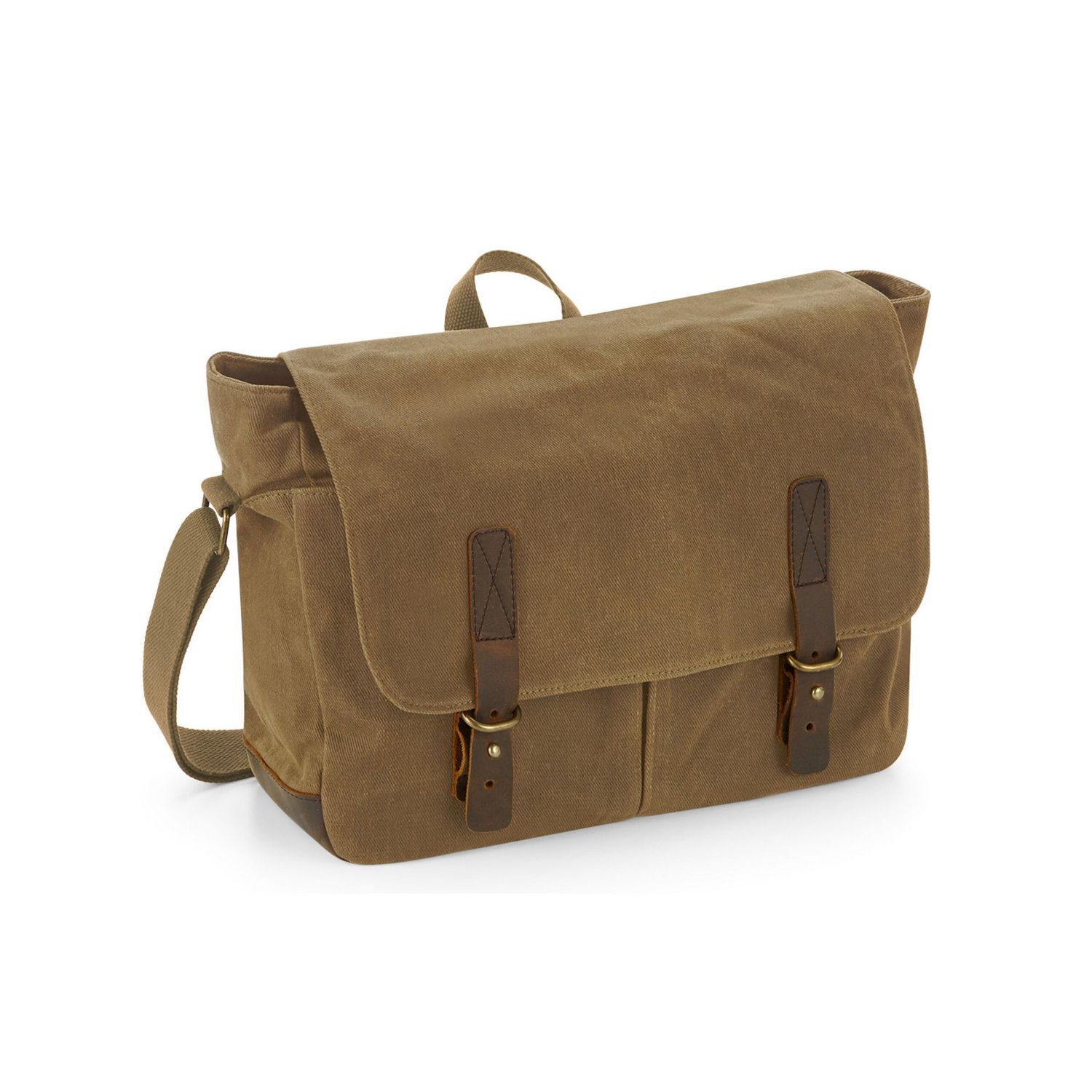 Quadra Heritage Leather Accents Messenger Bag - Desert Sand