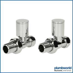 Straight Manual Radiator Valve and Lockshield Set-PWVALVE1