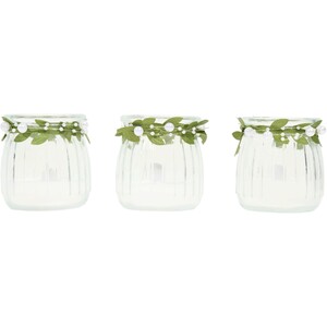 Pack of 3 Eucalyptus and Pearl LED Candles