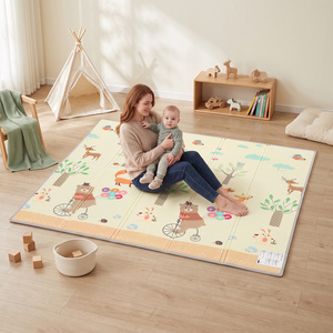 AIYAPLAY Foldable Reversible Baby Play Mat 180 x 150 cm, Animals & Forest
