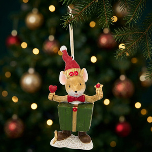Festive Present Mouse Hanging Decoration
