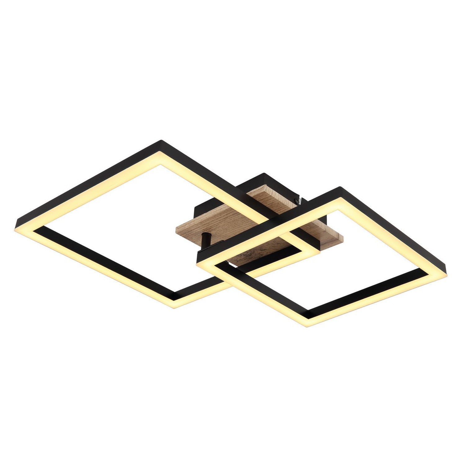 Netlighting Unisex Black Bossy Twin Square Semi Flush Ceiling Light Matt 2X Led 3000K Size 38 - Image 2