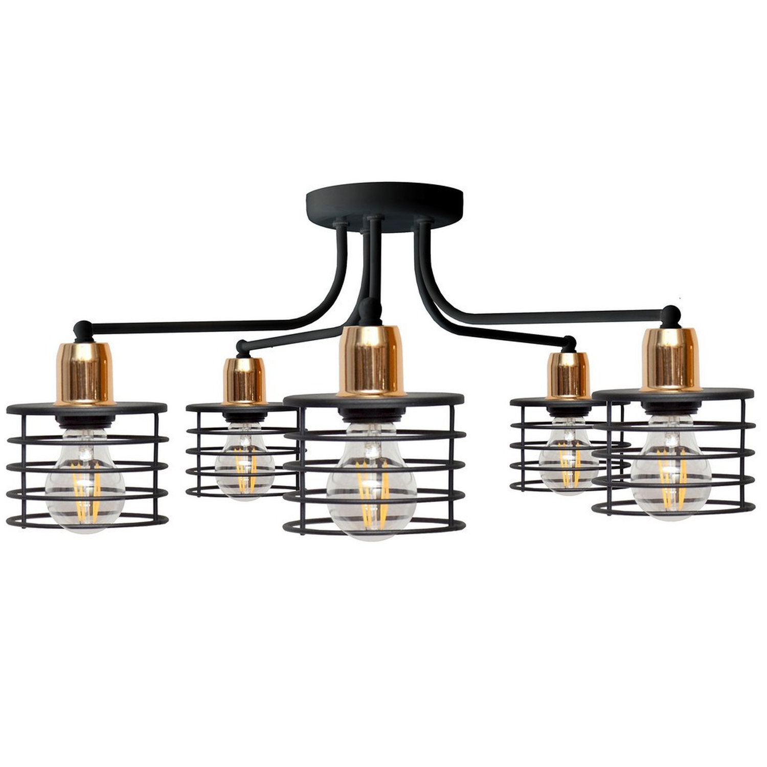 Helam Lighting Edison Ceiling Light Black
