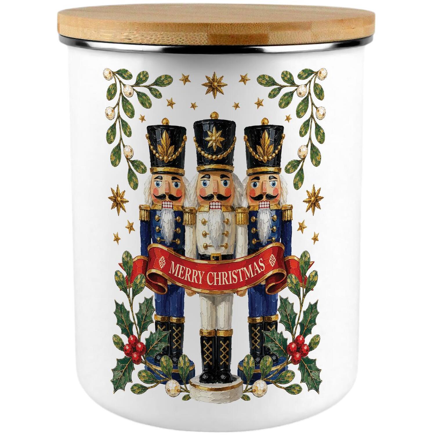 B&Q - Festive Nutcrackers Extra Large Storage CanisterMerry Christmas - Image 2