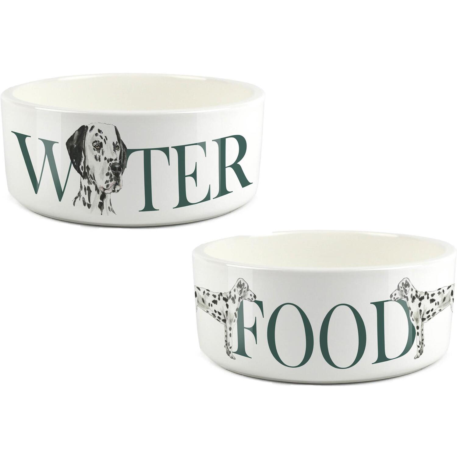 Dalmatian Pet Bowl Set - Food & Water Large Ceramic Bowls Dog Portrait Gift - Image 3