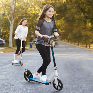 HOMCOM Foldable Kick Scooter Adjustable Height White
