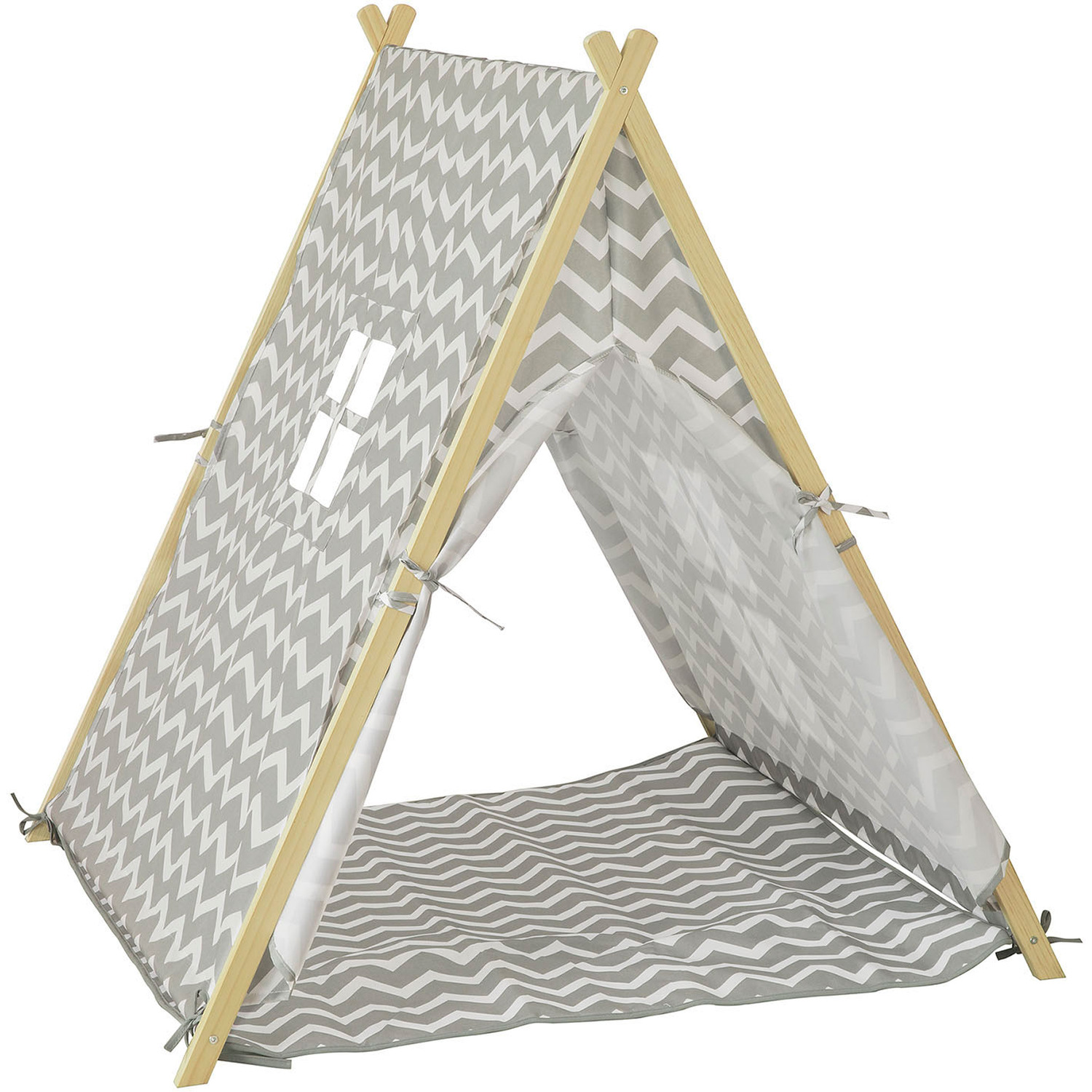 Image of SoBuy Children Play Tent with Floor Mat - Grey