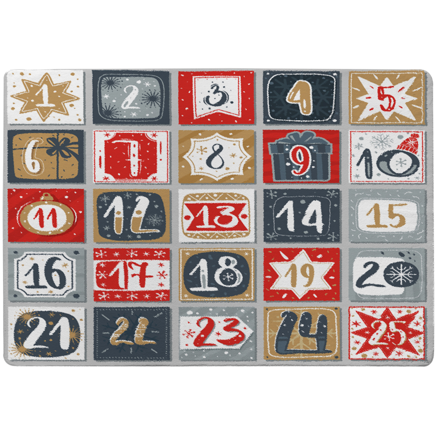 December Advent Calendar Style Rug - red / 150cm thumbnail