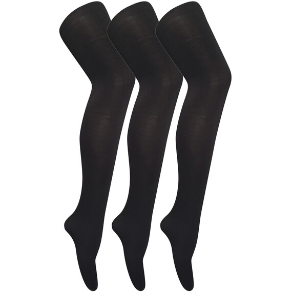 3 Pair Coloured Opaque 80 Denier Plain Block Colour Tights