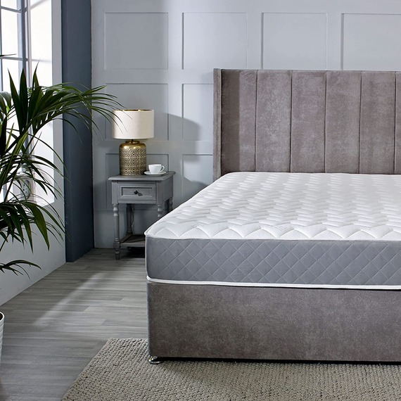 Starlight Beds Zig Zag Design Grey Border Sprung Mattress