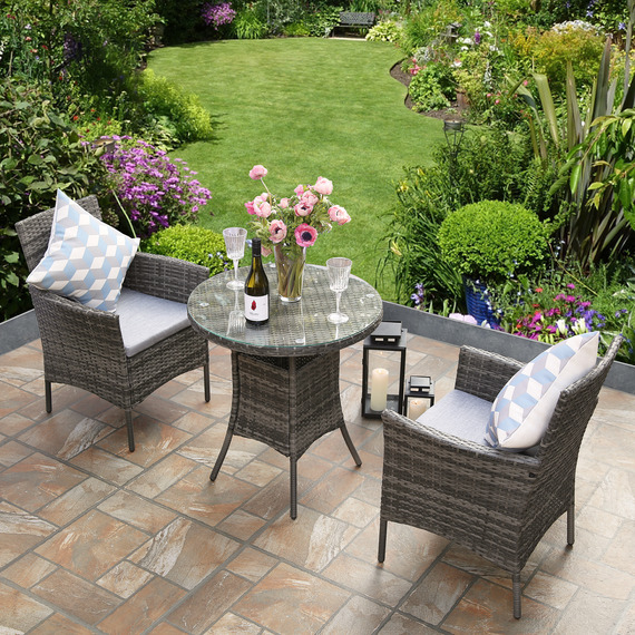 Deluxe Rattan 2 Seater Round Bistro Set