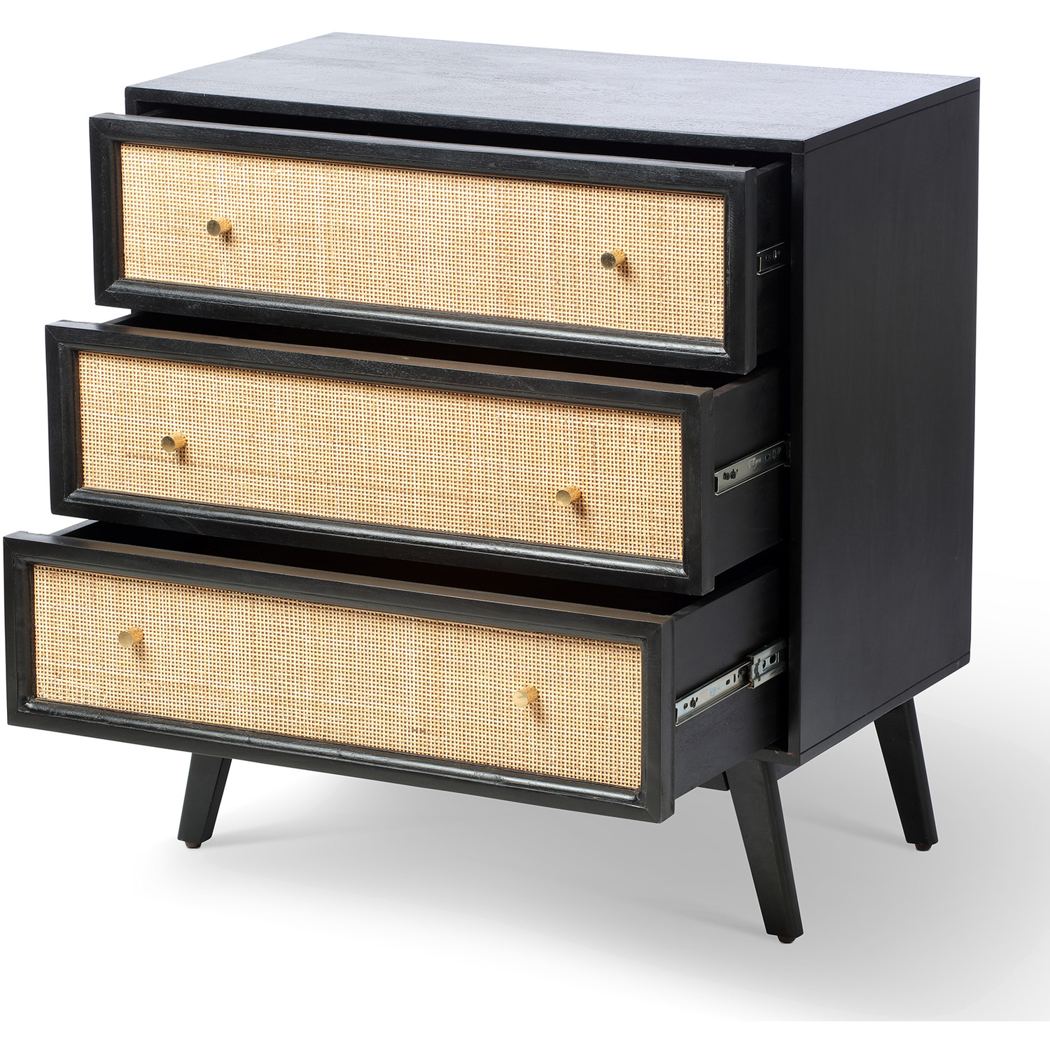Small Chest Unit Venice 3 Drawer Chest Unit Rattan Mango Wood