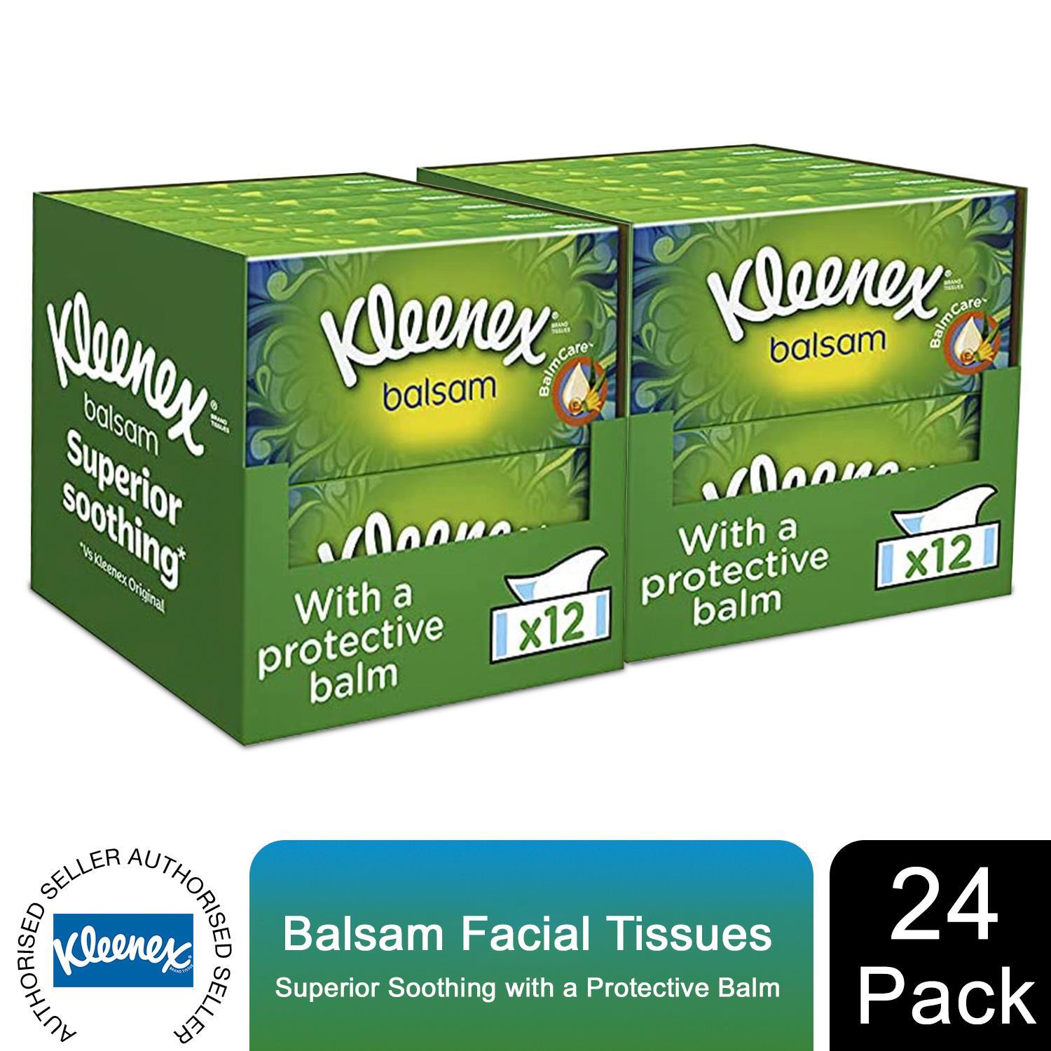 Kleenex Facial Tissues Balsam with Aloe Vera, Vitamin E and Calendula