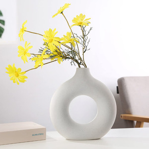 White Donut Ceramic Vase