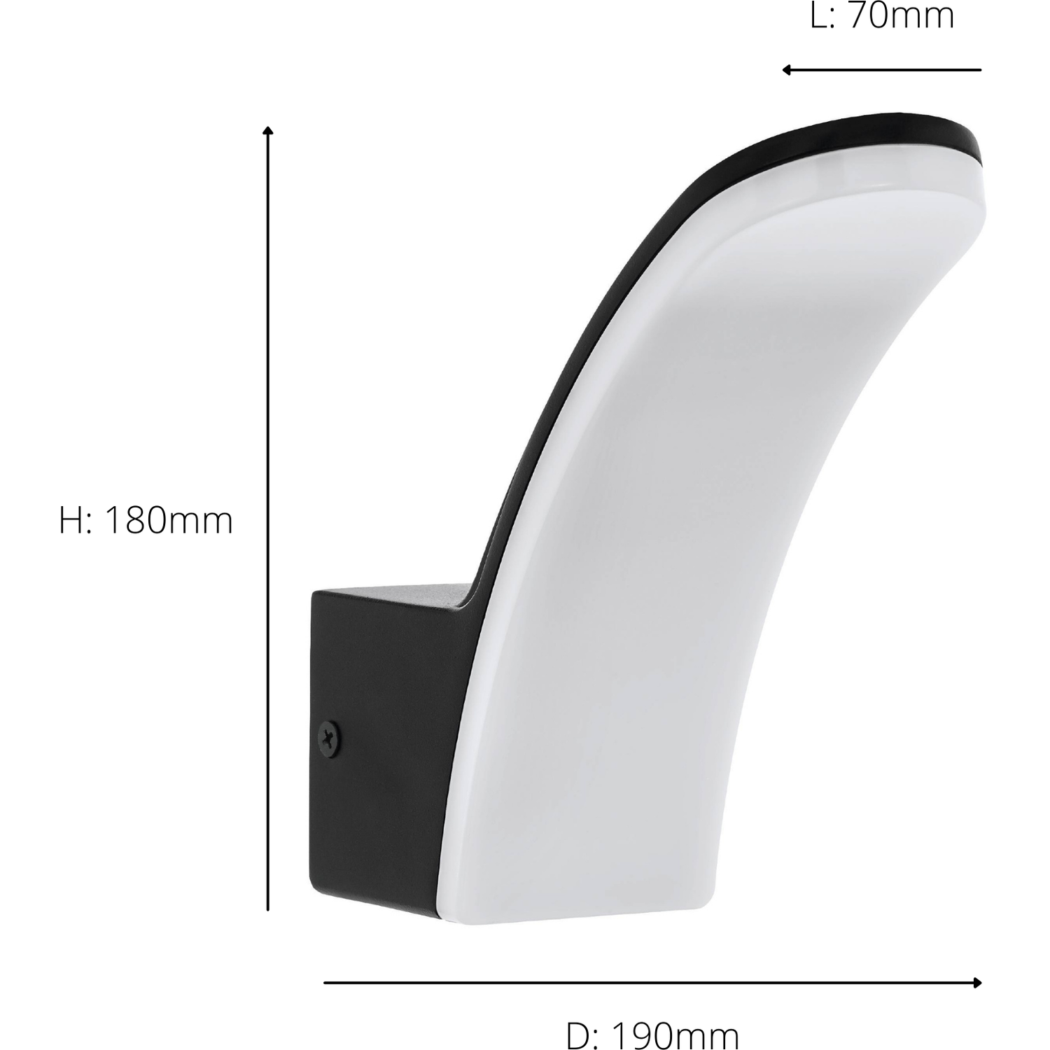 Eglo Fiumicino Led Black Aluminiumplastic Outdoor Wall Light - Black