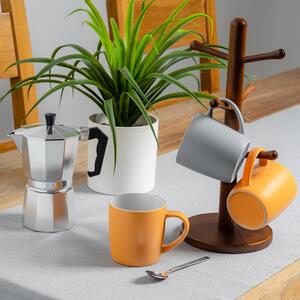 6x Two-Tone Matt Coloured Coffee Mugs - 350ml