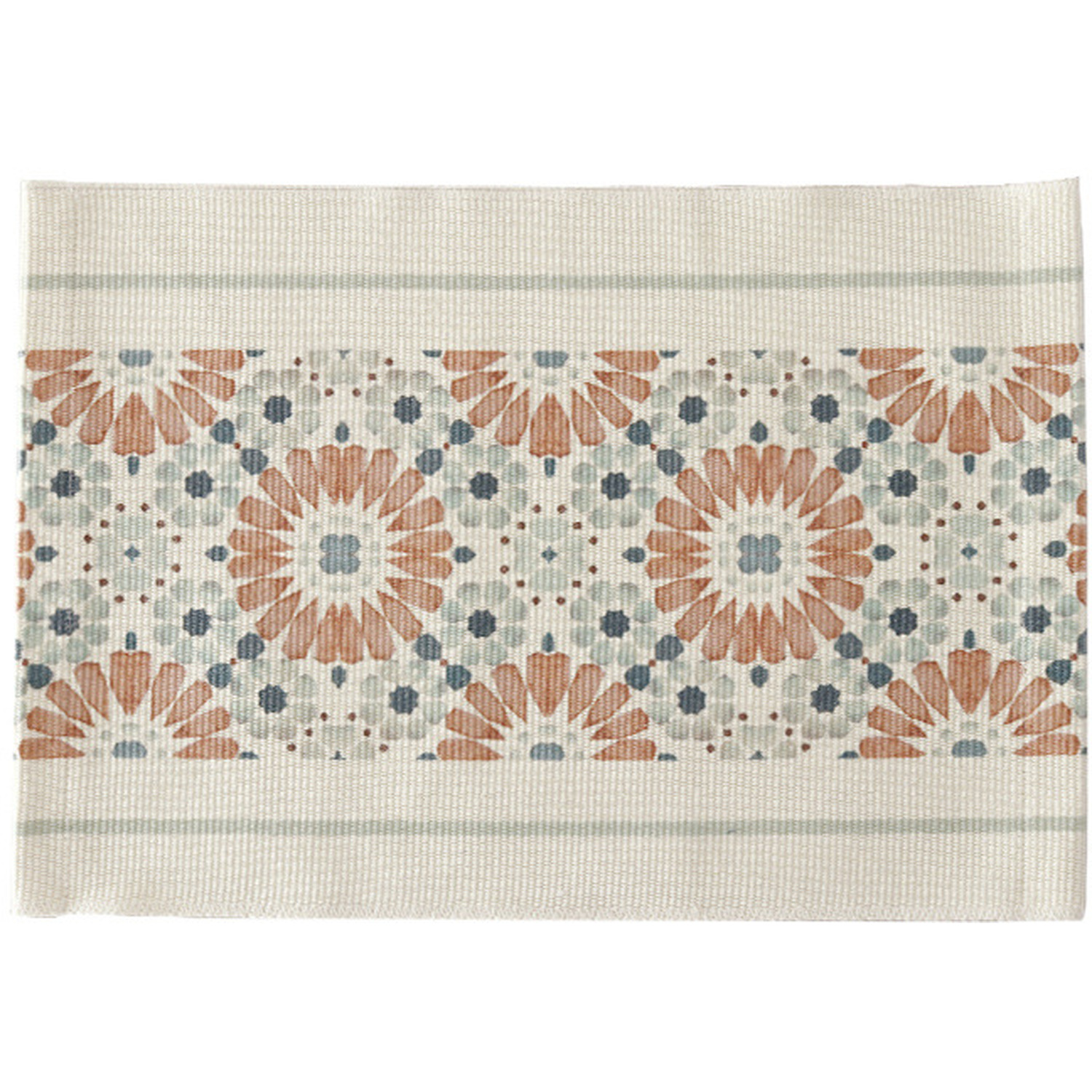 Image of Cotton Printed Edgefold Placemat - Orange