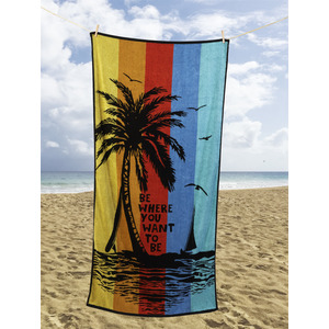 Tropical Palm Tree Beach Towel