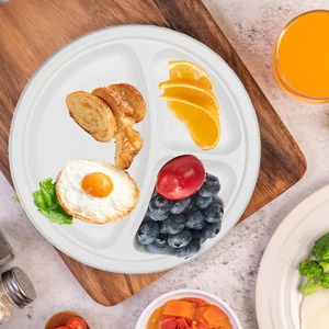 3 Compartment Bagasse Plates 10 Inch Disposable Plates