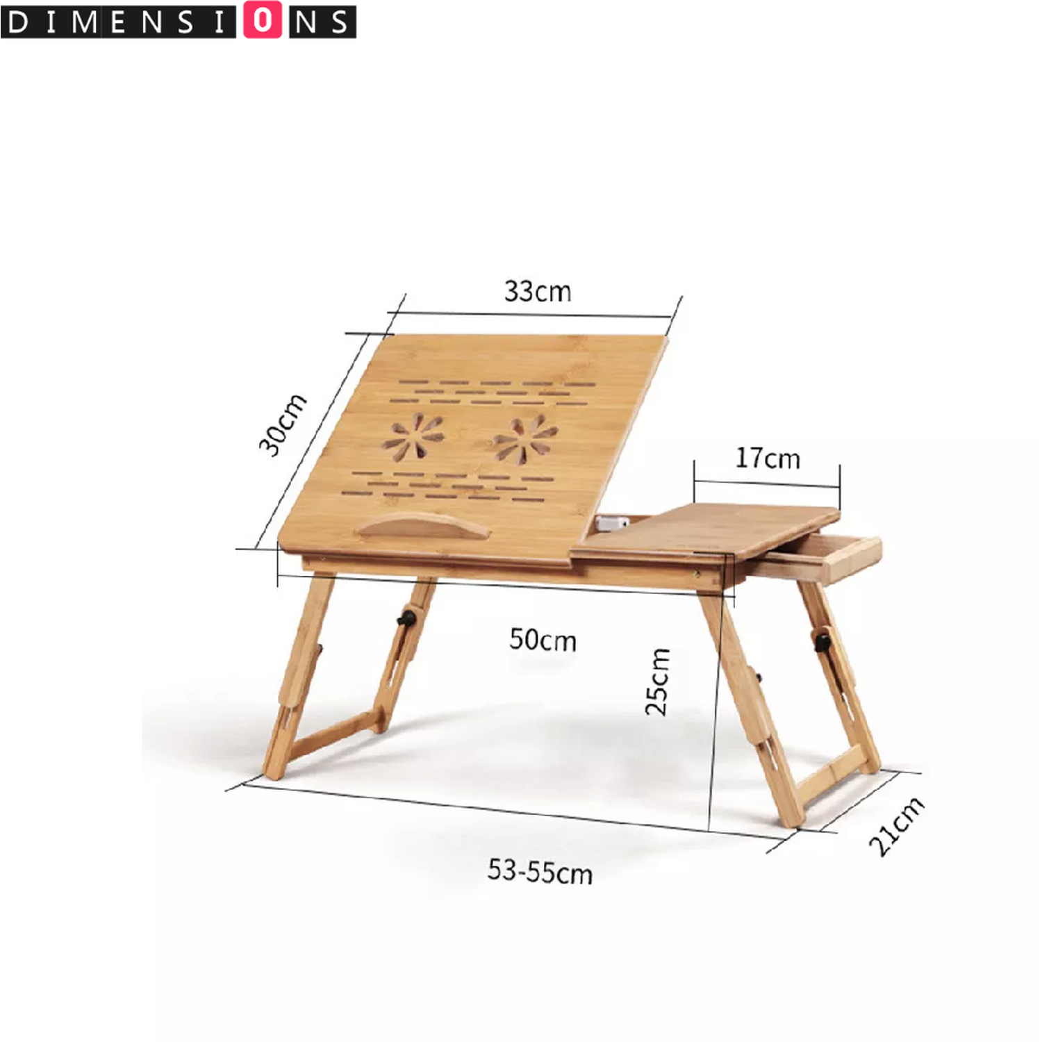 Adjustable Laptop Desk Stand And Folding Bed Table - Natural