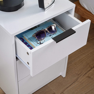 White Home Source Phoenix 3 Drawer Bedside  shot 6115015