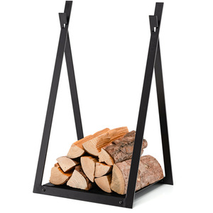 Firewood Log Rack with Solid Bottom Panel