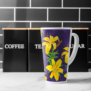 Yellow Lily Flowers Latte Mug