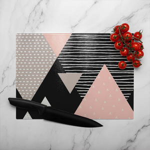 Triangle Geometrics Glass Chopping Board-large