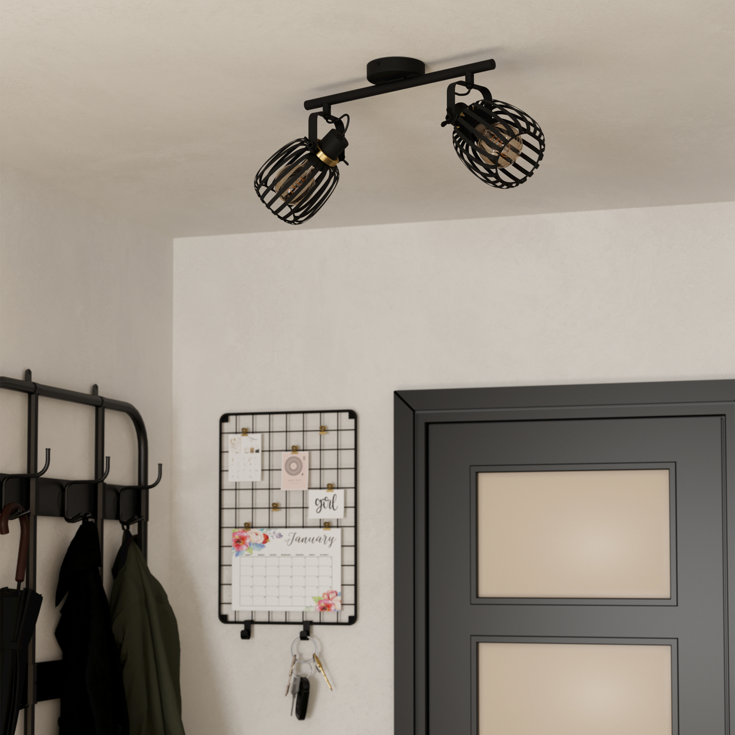 Eglo Girona Steel Modern 2-light Spotlight - Black