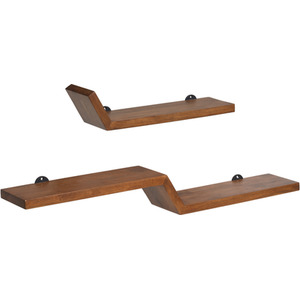 Penny Set of 2 Solid Wood Wall Mounted Shelves