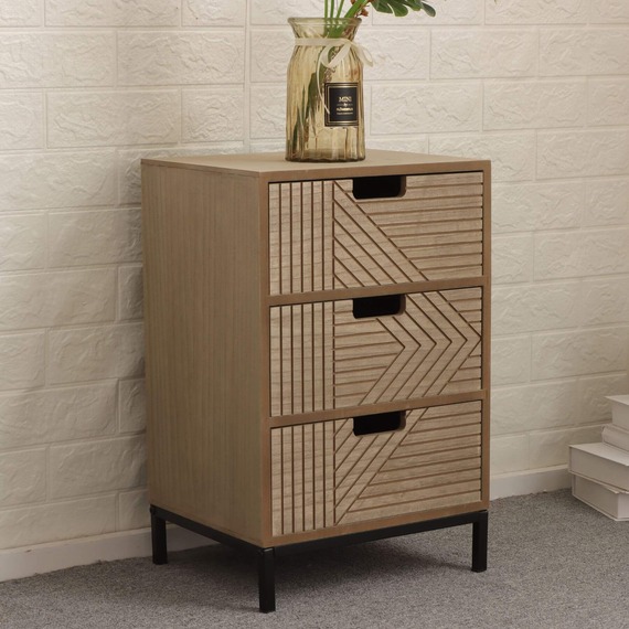 Home Source Mundesley 3 Drawer Bedside