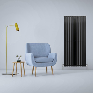 Matt Black Designer Flat Panel Radiators Matt Black 1600mm x 700mm shot 6520475