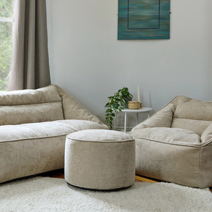 icon Large Round Chenille Pouffe