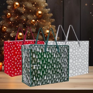 3 Large Christmas Storage Bags Zip Up Bag With Handles Decoration Bags