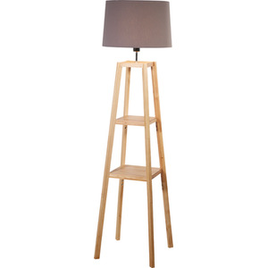 Wooden Plant Stand Lamp Kd Natural