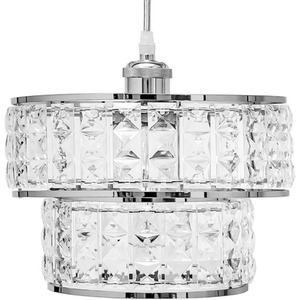 Acrylic Crystal Drum 2 Tier Ceiling Lightshade with Chrome Finish
