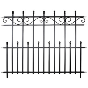 Kensington Fence Section Black Galvanised Steel Panacea Fence System