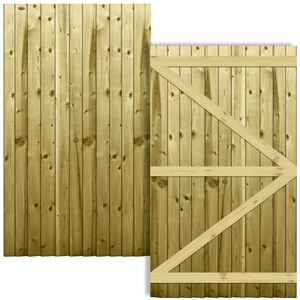 Overlapped Feather Edge Pathway Semi-Braced Flat Top Pedestrian Garden Gate
