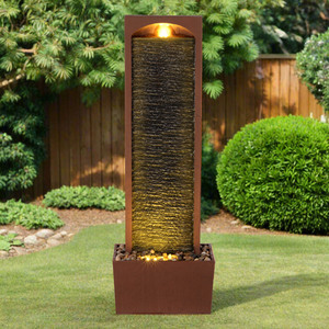 Faux Slate LED Waterfall Fountain