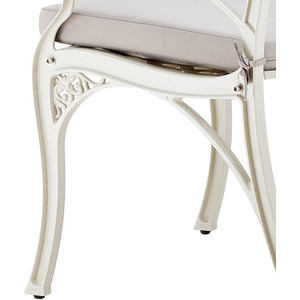 Beige Set of Two Garden Chairs with Mesh Backrests and Cushions shot 7742434